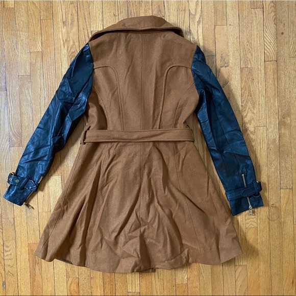 Bebe Brown Wool Trench Coat-Read description. - Picture 2 of 13